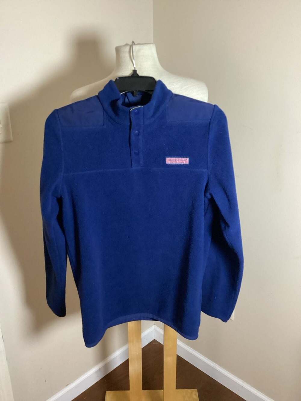 Vineyard Vines Kids Fleece Shep Shirt Size XL Blue 1/4 Snap Pullover